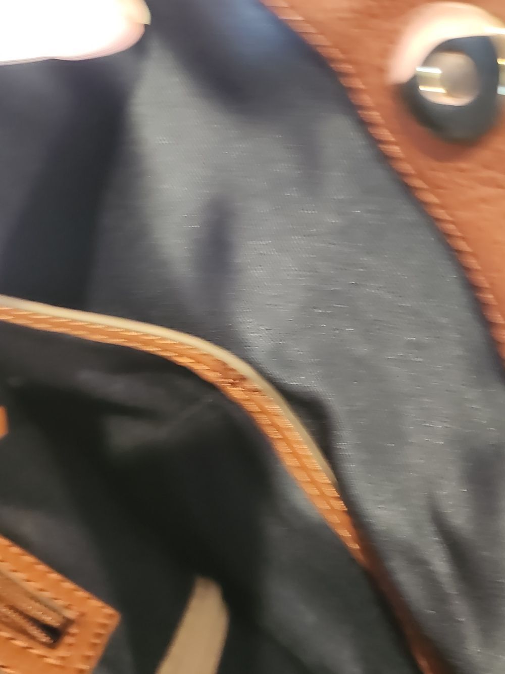 Cole Haan Canvas and Brown Leather Top-Handle Backpack - Picture 11 of 13